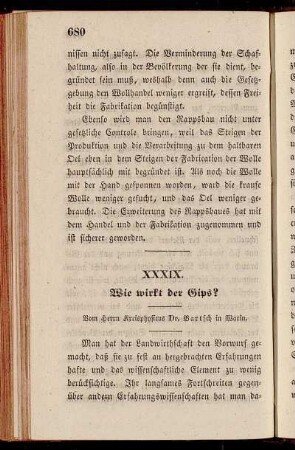XXXIX. Wie wirkt der Gips?