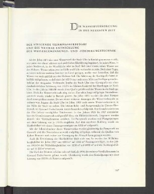Die Wasserversorgung In Der Neusten Zeit