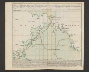 Carte de l'Océan Pacifique au Nord de l'Equateur, et des Cotes qui le bornent des deux côtes : d'apres les dernieres Decouvertes faites par les Espagnols, les Russes et les Anglois, jusqu 'en 1780