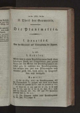 II. Theil der Geometrie. Die Planimetrie.