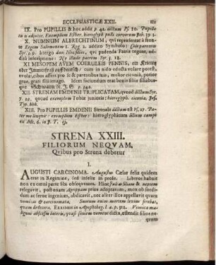 Strena XXIII. Filiorum Nequam
