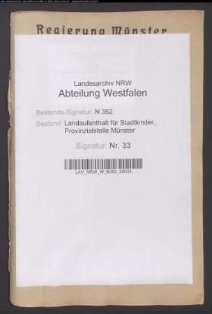 Landaufenthalt von Stadtkindern gen.
