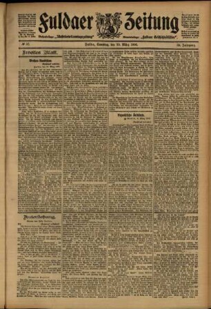 Zweite Ausgabe vom Samstag, den 10. März 1906.
