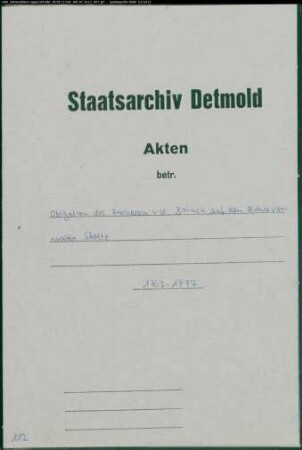 Obligation des Freiherrn von dem Brinck auf den Amtsverwalter Stolte