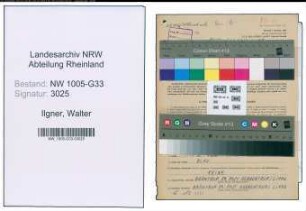 Entnazifizierung Walter Ilgner , geb. 27.07.1912 (Lehrer)