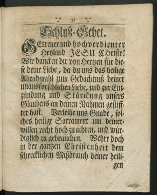 Schluß-Gebet