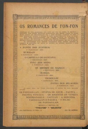 Os romances de Fon-Fon