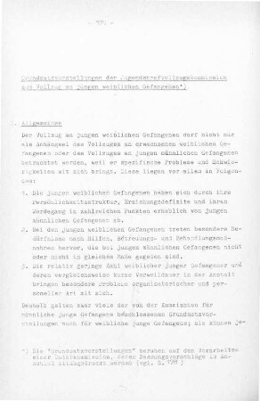 170-177, Grundsatzvorstellungen der Jugendstrafvollzugskommission zum Vollzug an jungen weiblichen Gefangenen