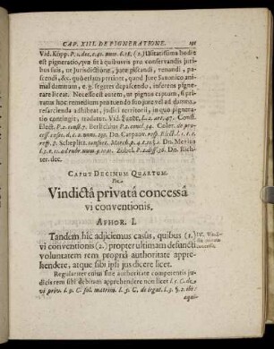 Caput Decimum Quartum. De Vindicta privata concessa vi conventionis.