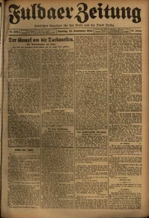 Erste Ausgabe vom Sonntag, den 24. September 1922.