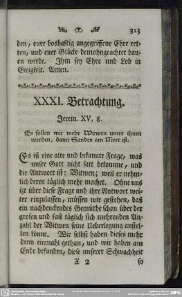 XXXI. Betrachtung. Jerem. XV, 8.