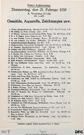 Donnerstag, den 21. Februar 1935 (Nr. 1-438)