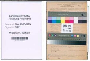 Entnazifizierung Wilhelm Wegmann , geb. 19.03.1906 (Bahninspektor)