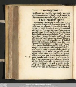 Das Sechst Capitel.