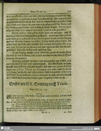 Epistel am IIX. Sonntag nach Trinit. Rom. IIX, 12. --17. Vers. 12.