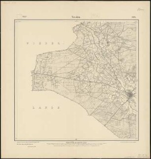Meßtischblatt 2138 : Vreden, 1906 : Vreden. - Aufn. 1895, hrsg. 1897, einz. Nachtr. 1906. - 1:25000. - [Berlin]: Reichsamt für Landesaufnahme, 1906. - 1 Kt.