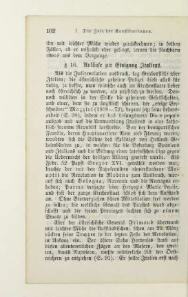 § 16. Anläufe zur Einigung Italiens