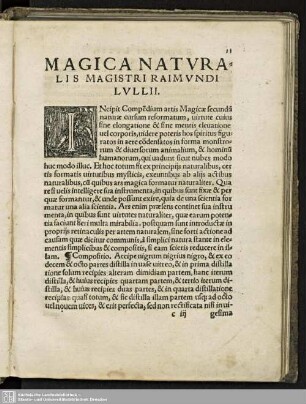 MAGICA NATURALIS MAGISTRI RAIMUNDI LULLII.