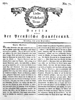 No. 71., 4ten September 1810