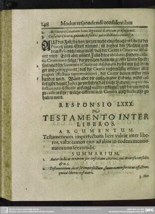 Responsio LXXX. De Testamento Inter Liberos