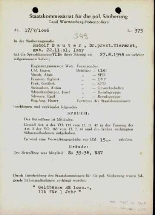 Sauter, Rudolf, Dr.