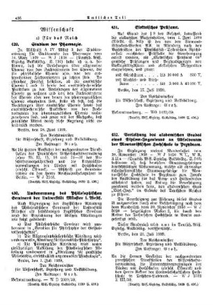 Studium der Pharmazie : [Wissenschaft] ; [Für das Reich] ; [Amtliche Erlasse] ; [Amtlicher Teil]