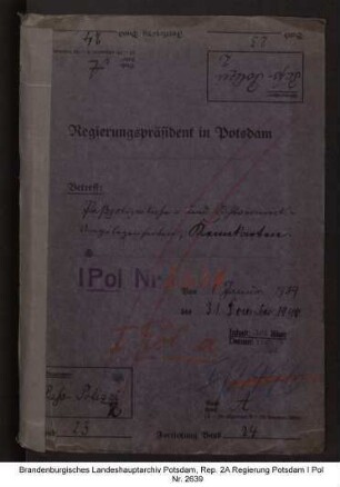 Bestimmungen über Erteilung und Verlängerung von Pässen, Passkontraventionen, Fälschungen, Sichtvermerke, Kennkarten