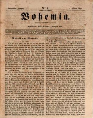 Bohemia : ein Unterhaltungsblatt, 1846,1 = Jg. 19