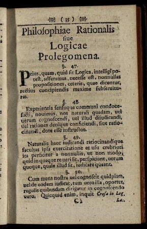 Philosophiae Rationalis sive Logicae Prolegomena.