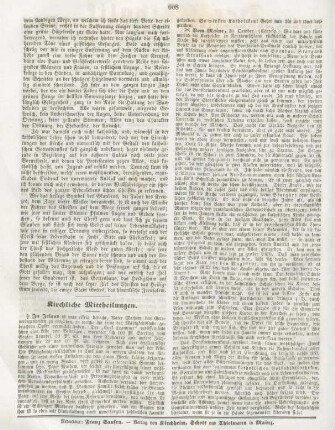 608 Kirchliche Mittheilungen