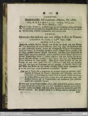 LXXXVIII. Augspurgische Associations-Allianz ... 8 Jun. 9 Jul. 1686