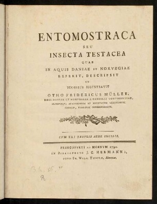 1-134, Entomostraca Seu Insecta Testacea