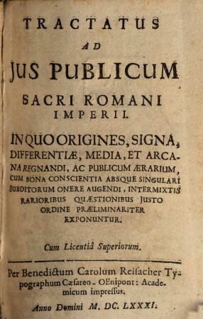 Tractatus ad ius publicum S. R. Imperii