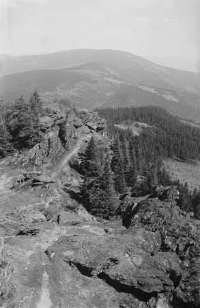 Das Künische Gebirge : Blick vom Gratweg Zwercheck-Osser auf das Künischen Gebirgs an der Grenze zwischen Bayern und Böhmen