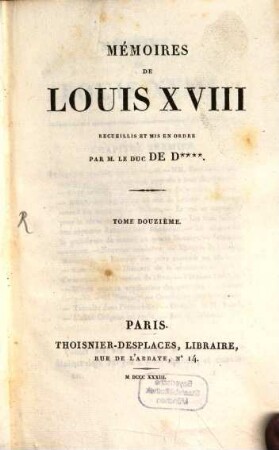 Mémoires de Louis XVIII. 12
