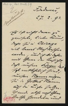 Brief an Philipp Spitta : 27.02.1893