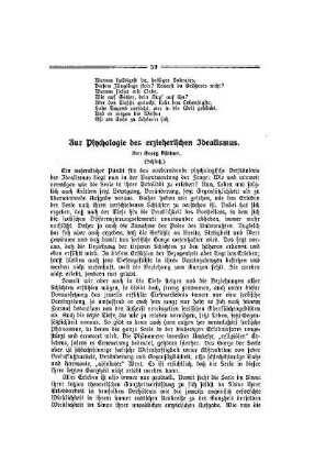 Zur Psychologie des erzieherischen Idealismus : (Schluß)
