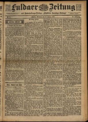 Erste Ausgabe vom Mittwoch, den 18. Januar 1899.