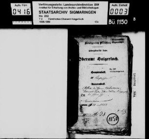 Patronatsrecht, Widdumgut und Roggengült der Pfarrei Bietenhausen, 1. Fasz.