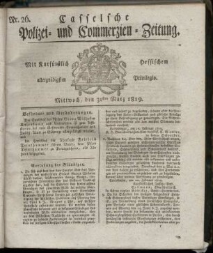 Nr. 26, Mittwoch, den 31sten Maerz 1819