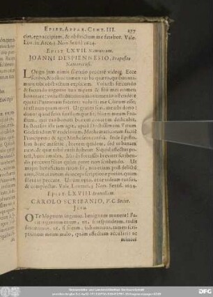 Epist. LXVIII. Bruxellam. Carolo Scribanio, V. C. Societ. Iesu.