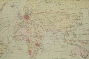 Kartenmaterial für Diavorträge. Reproduktion aus einem Atlas. Europa, Afrika, Asien und Australien