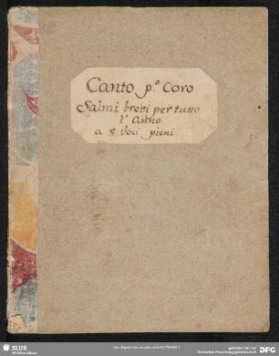Salmi brevi per tutto l'anno : à otto voci pieni con violini à beneplacito; opera seconda