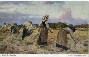 Einbringen der Garben auf dem Feld