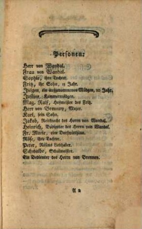 Karl und Sophie, oder: Die Physiognomie : Ein Lustspiel in fünf Akten