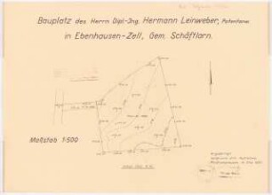 Garten Leinweber, Ebenhausen: Vermessungskarte Grundstück mit Höhen 1:500