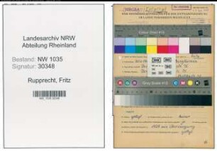 Entnazifizierung Fritz Rupprecht , geb. 20.06.1907 (Bergmann)