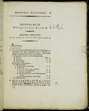 Erstes Kapitel. Vom Inhalt einer Obligation [...]