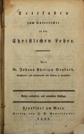 Leitfaden zum Unterricht in der Christlichen Lehre