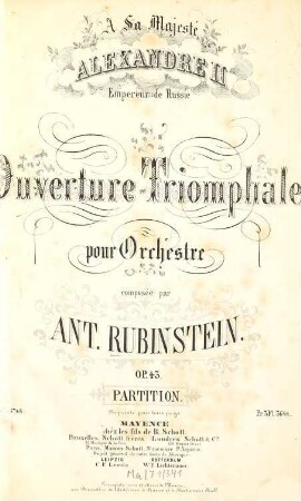 Ouverture triomphale : pour orchestre ; op. 43